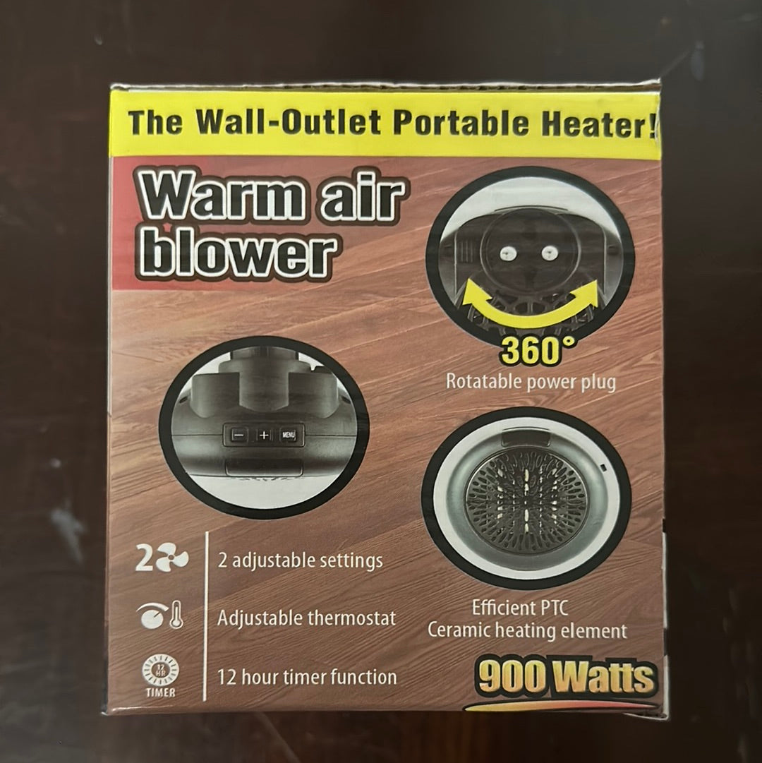 Warm Air Blower 900 watts plug-in wall
