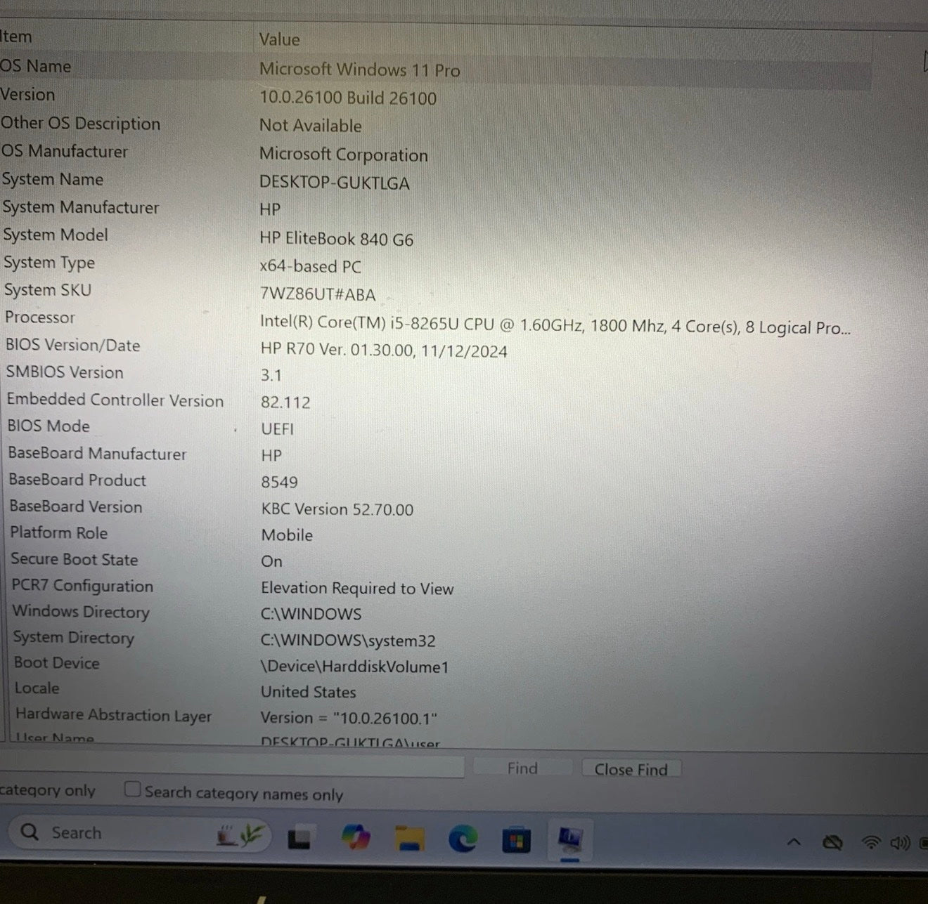 HP EliteBook 840 G6 Intel Core i5-8265U 1.6GHz 16GB RAM 512GB SSD Windows 11 Pro (Used) image 1
