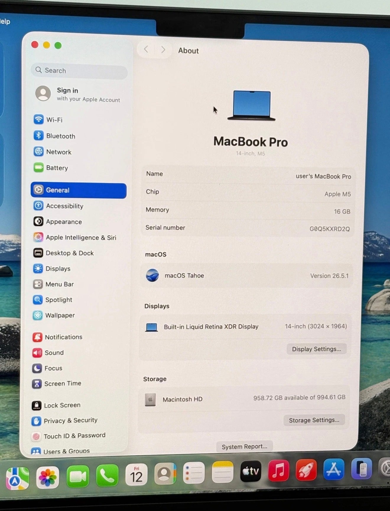 Pre-Owned Apple MacBook Pro 14-inch – M5 Chip – 16GB RAM – 1TB SSD – Space Black