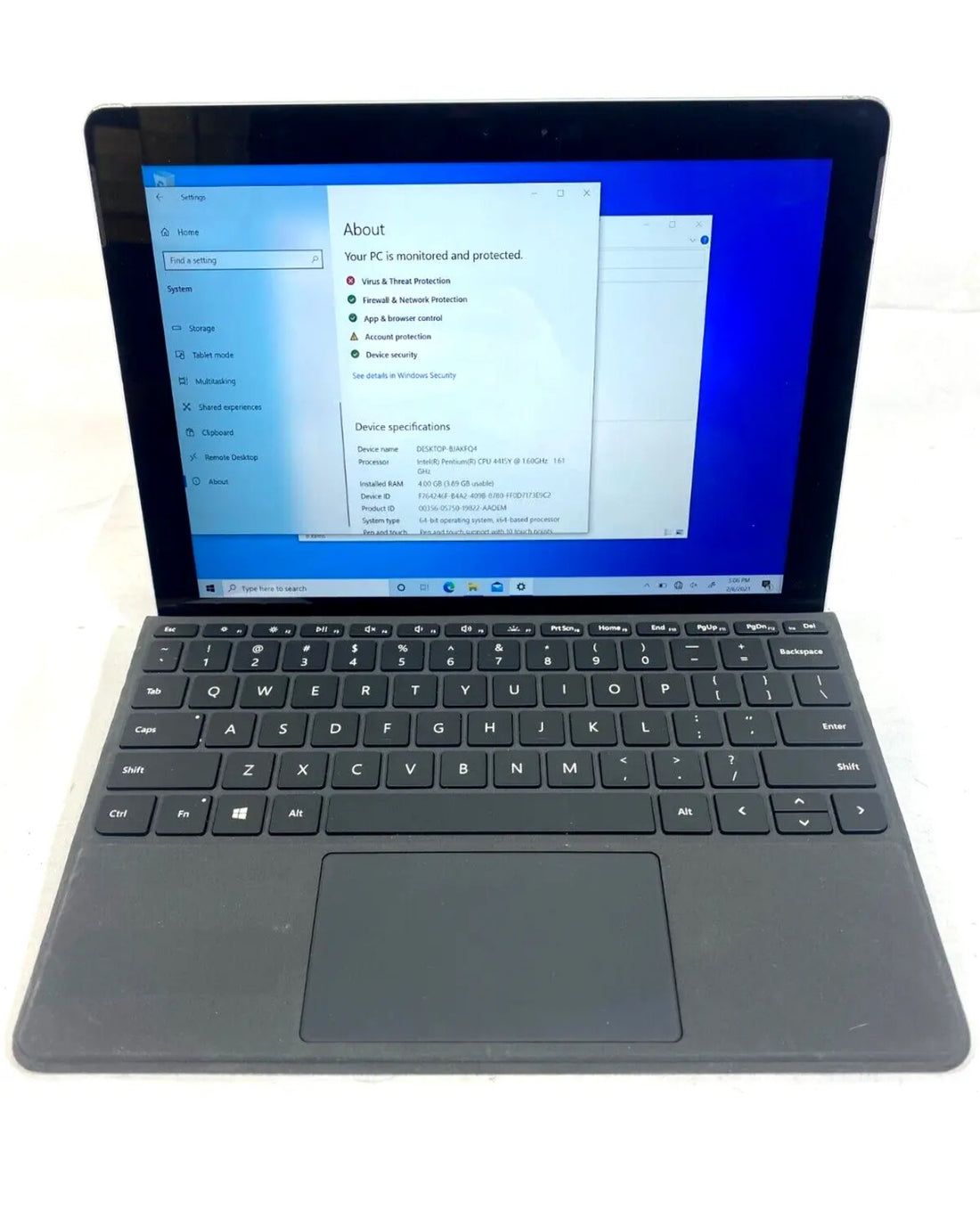 Microsoft Surface Go 1st Gen 10" Silver 1.6 GHz Pentium 4415Y 8GB RAM 128GB SSD Excellent