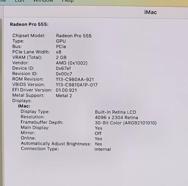 APPLE IMAC A1418 21.5" RETINA 4K 2017 INTEL CORE i5 @ 3GHz 8GB RAM 1TB HDD - Image 4