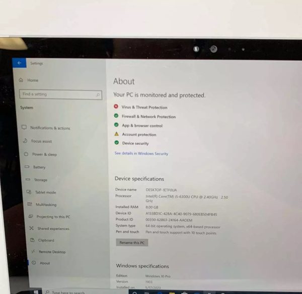 Microsoft Surface Pro 4 Intel Core i5 4GB DDR3 128GB SSD Windows 10 Fair Conditions - Image 2