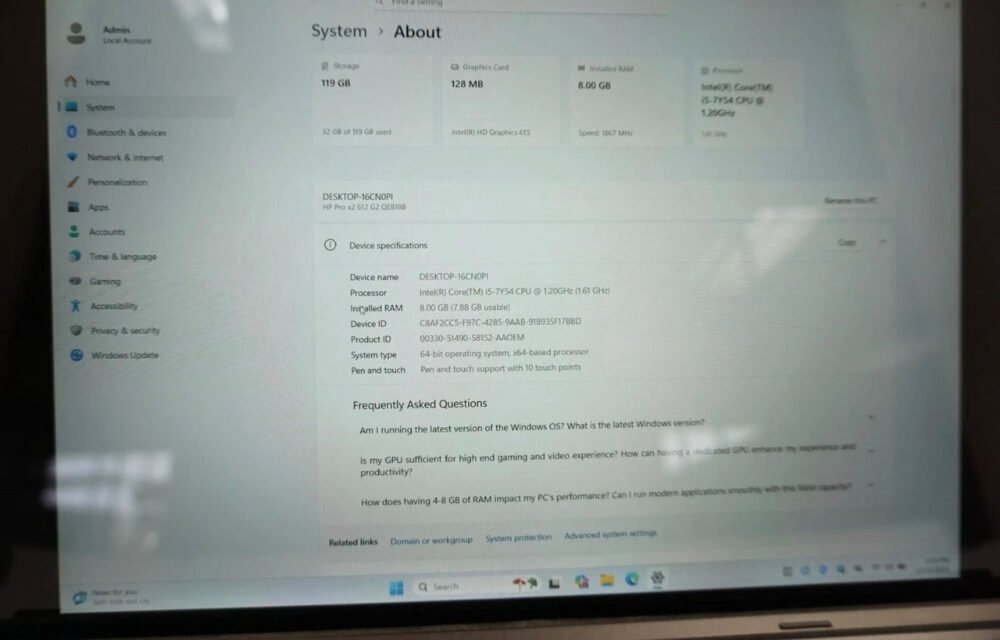 HP Pro x2 612 G2 from $169 | Very Good Condition | Intel i5-7Y54 | 8GB RAM | 256GB SSD | Win 11 Pro | Active Pen & Keyboard Included image 1
