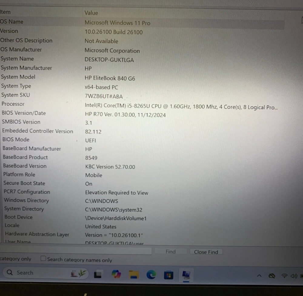 HP EliteBook 840 G6 Intel Core i5-8265U 1.6GHz 16GB RAM 512GB SSD Windows 11 Pro (Used) image 1