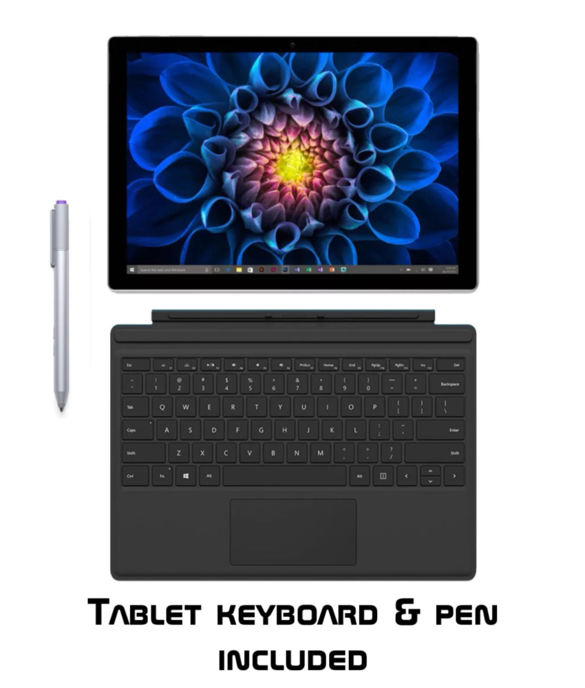 Microsoft Surface Pro 4 12.3" Tablet Laptop - Intel i5-6300U | 8GB RAM | 256GB SSD | Windows 11 Pro - Grade B Refurbished Bundle with Pen & Keyboard image 0