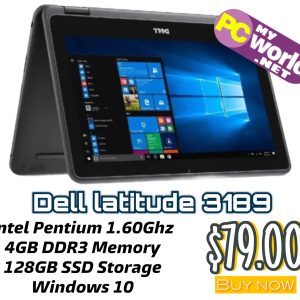 Dell Latitude 3189 Intel N4200 4GB RAM 128GB SSD Win10Home W/Charger