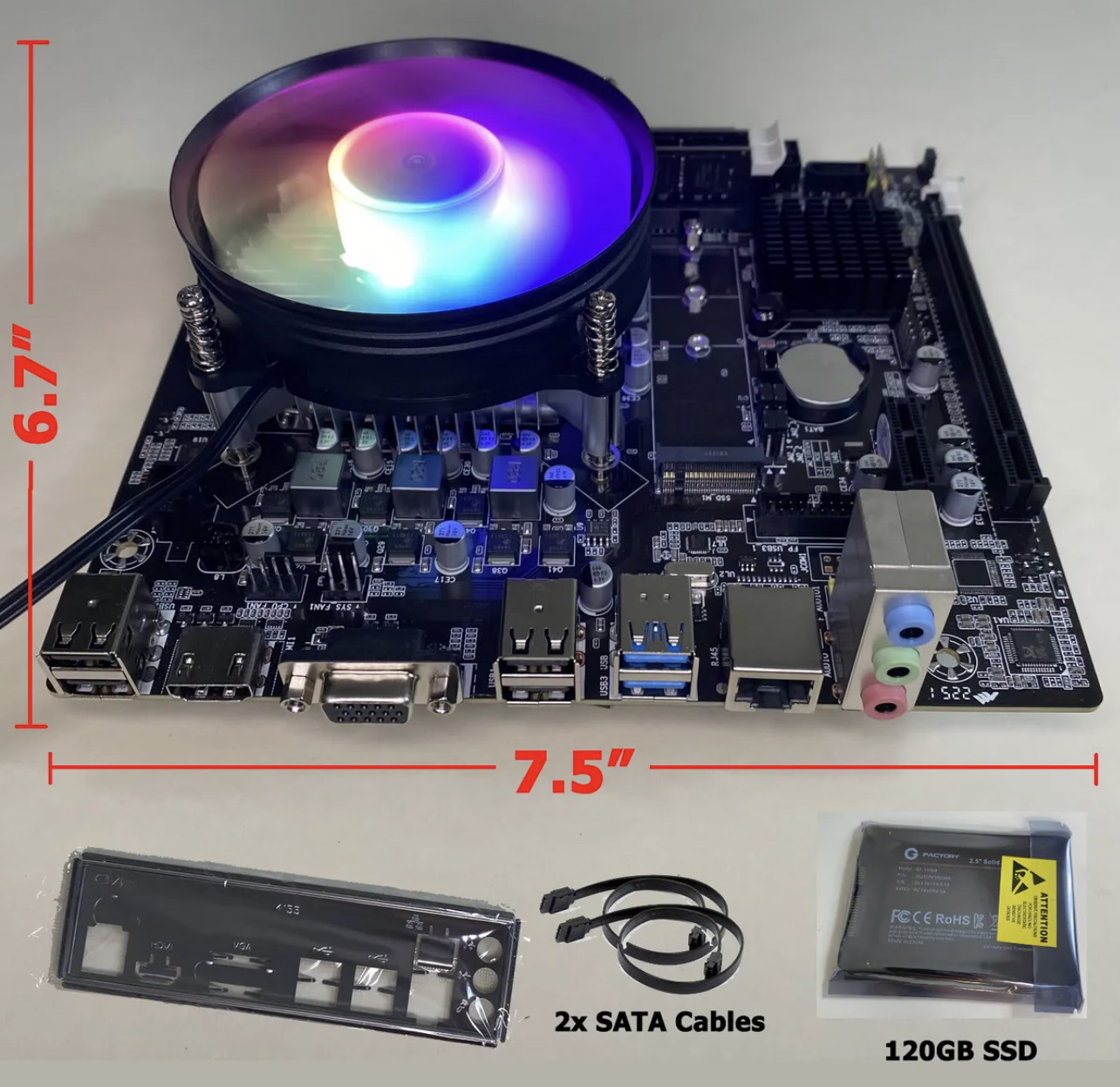 Intel i7 Gaming Motherboard CPU RAM Combo 3.8GHz 16GB 512GB SSD HDMI Desktop PC