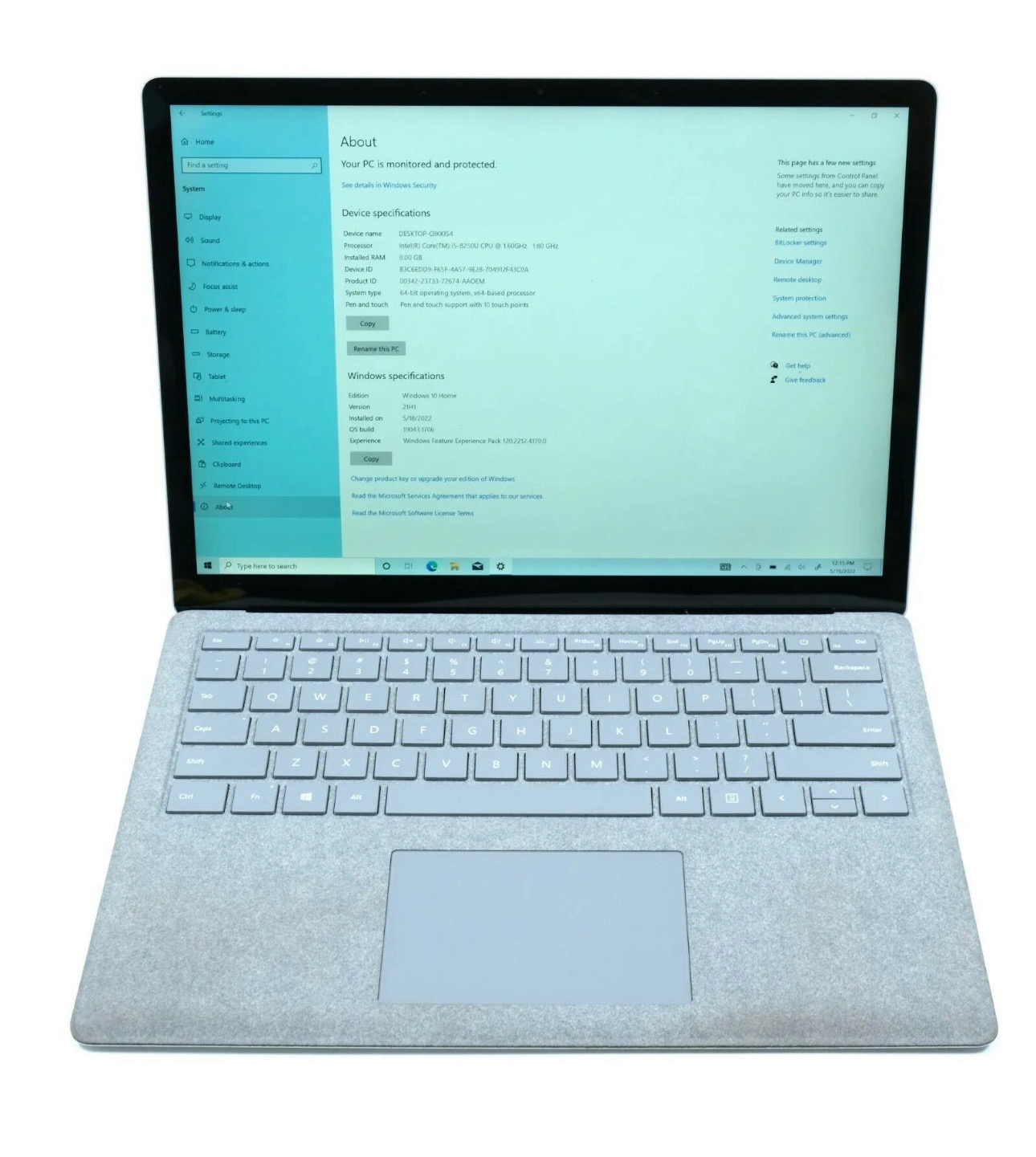 Microsoft Surface Laptop 2 13.5 Inch - Intel Core i5 7300U, 8GB DDR3, 128GB SSD Good condition